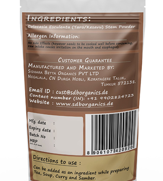 Colocasia Esculenta Stem Powder | Taro | Kesavu